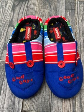 Kids' 'Good Guys' Blue & Red Slip-On Slippers